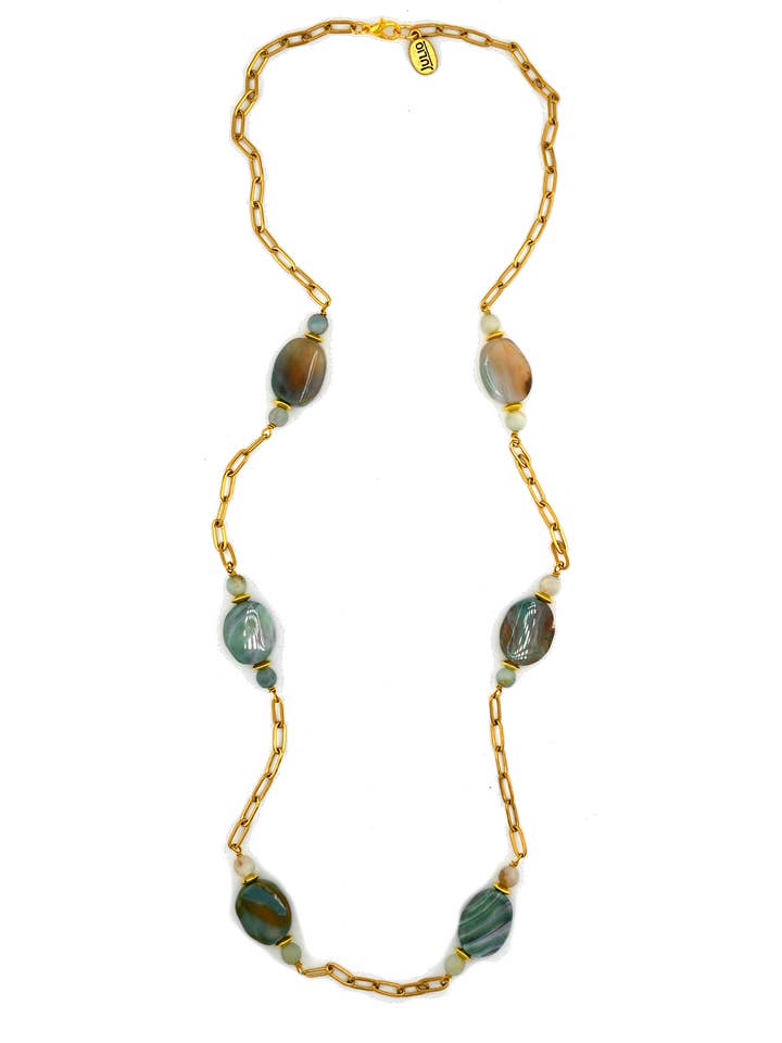 Ample Gemstone Long Necklace for wholesale by Julio Designs