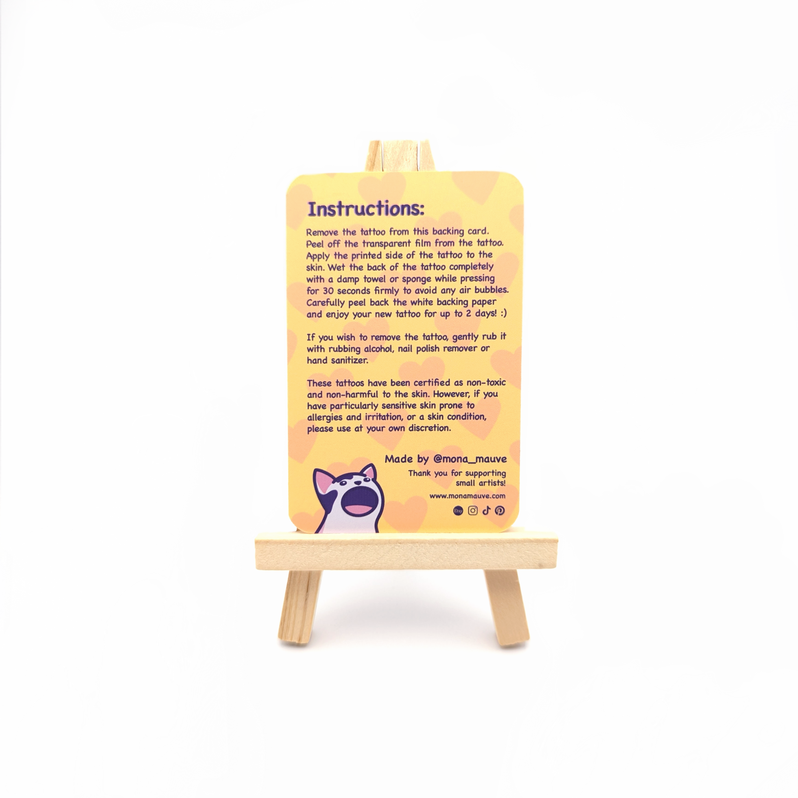 Mona Mauve • Silly Art! - Vendita all'ingrosso Tatuaggi temporanei - Tatuaggio Temporaneo Gatto LGBTQ+ Pride1