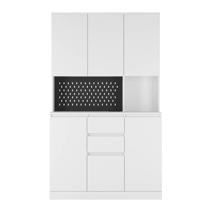 39F Inc. - Wholesale Cabinet - 74" Pantry Cabinet, Charging Station, Microwave Stand