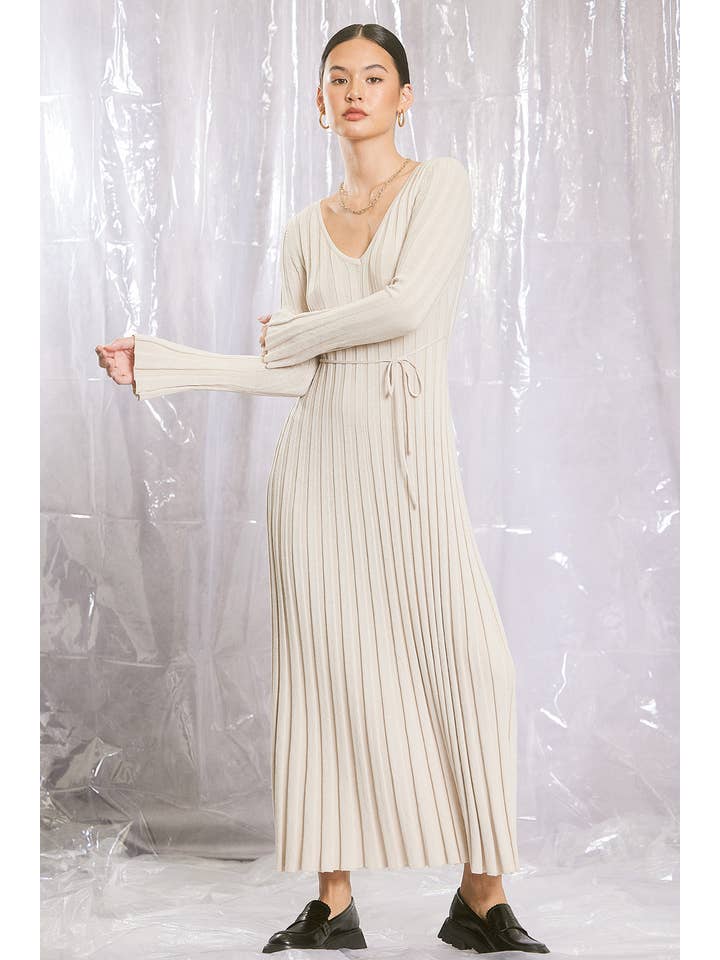 ILLA ILLA - Vente Robe – femme - Robe longue en tricot côtelé13