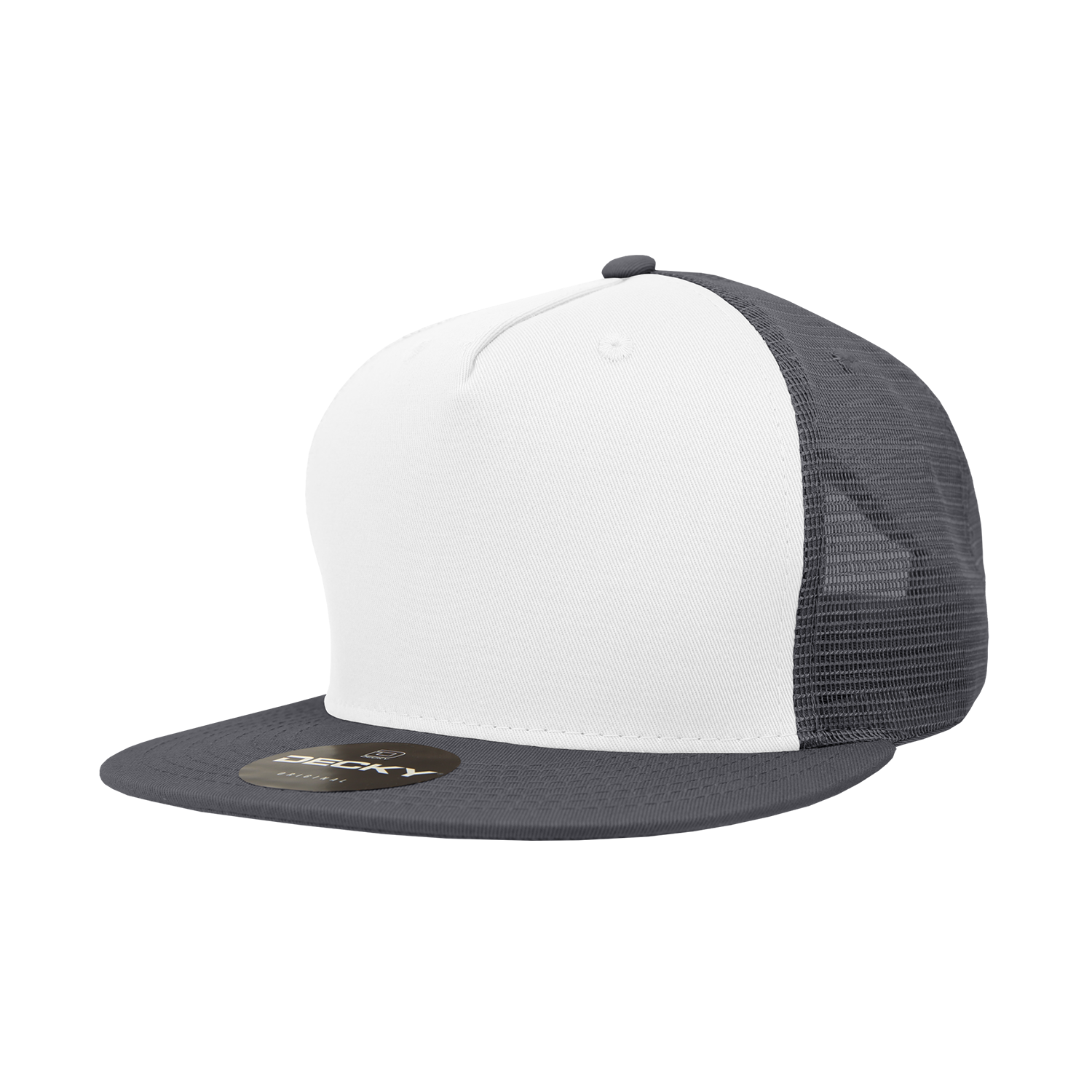 The Park Wholesale - Wholesale Truckerpet - Uniseks - Decky 1040 - Blanco Trucker Snapback-hoeden met 5 panelen - 104060