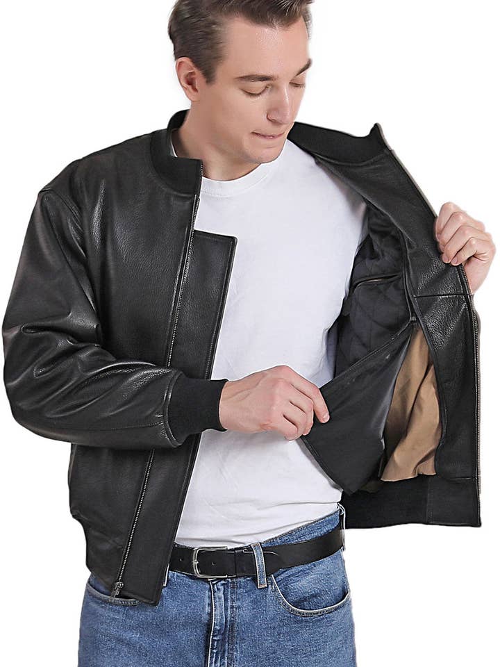 Chaqueta tipo tanker de piel Landing Leathers para hombre de la Segunda Guerra Mundial para venta al por mayor de Landing Leathers