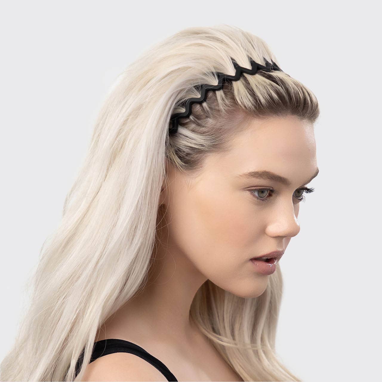 KITSCH – wholesale Fashion headband – women's – Zig Zag Headband 2pc - Black & Tort4