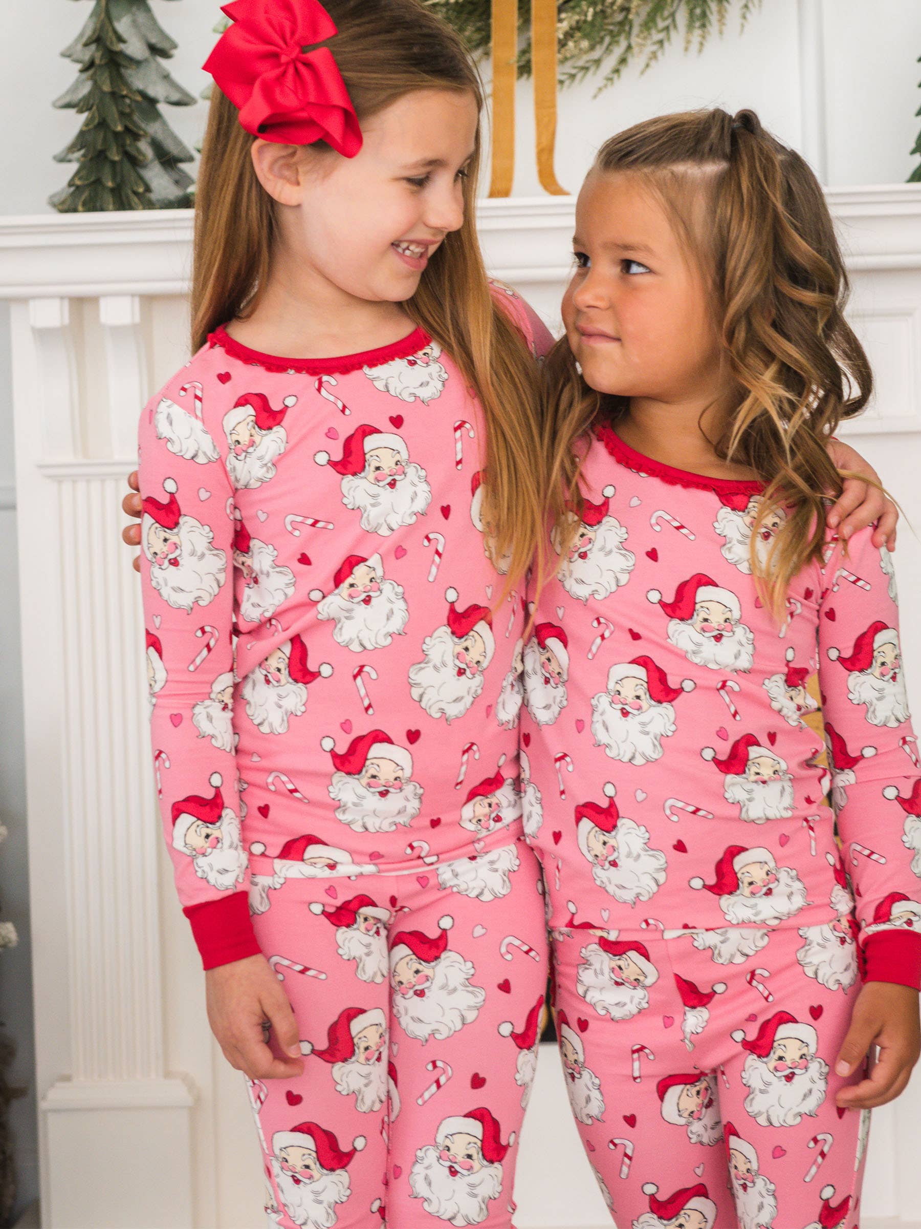 SoftSnooze™ Girls Cotton Modal Pink Santa Joy Ruffle Long Sleeve Pajama Set
for wholesale on Faire