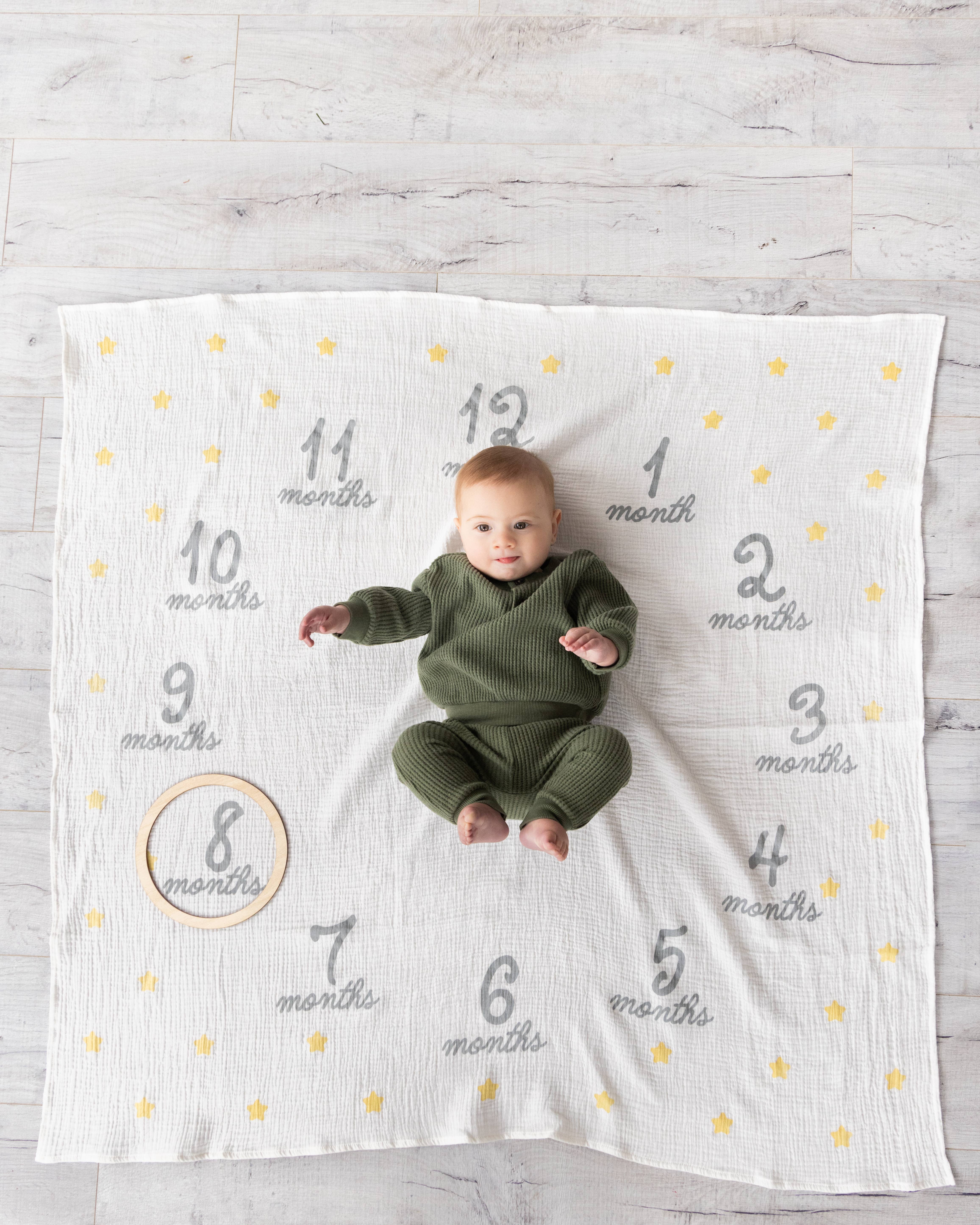 Pearhead - Wholesale Milestone Blanket - Kids & Baby - Hello World Milestone Blanket & Prop8