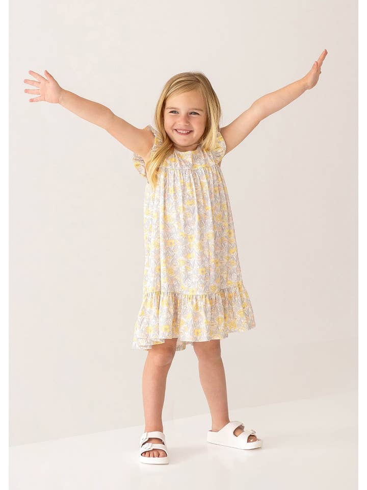 Mila Yellow Floral Dress for wholesale on Faire