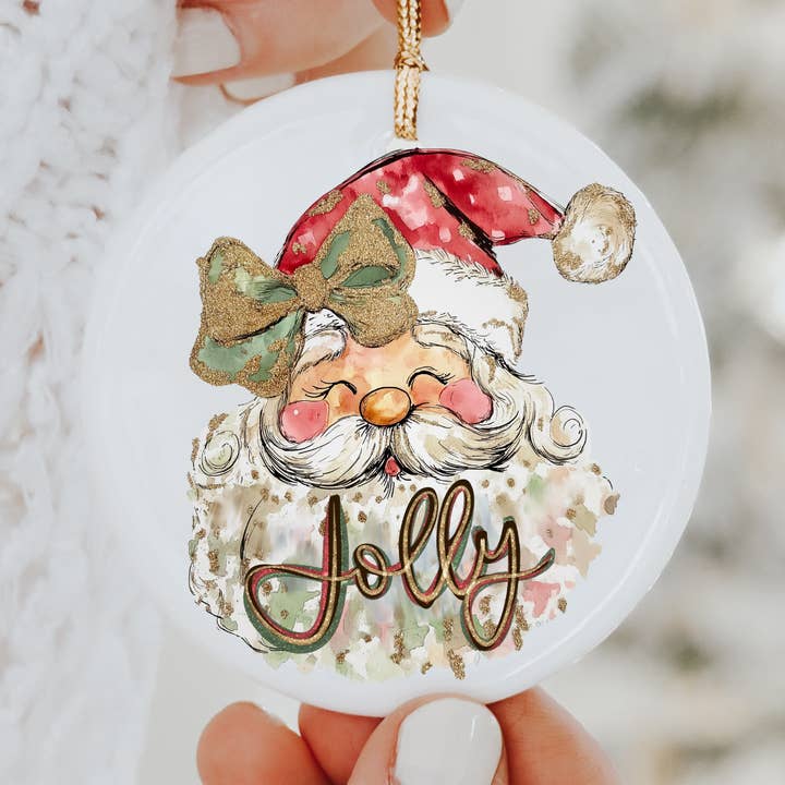 Ornement de Noël, Fête, Père Noël, Joyeux, Mignon, Cadeau de Noël pour la vente par Ash+Co