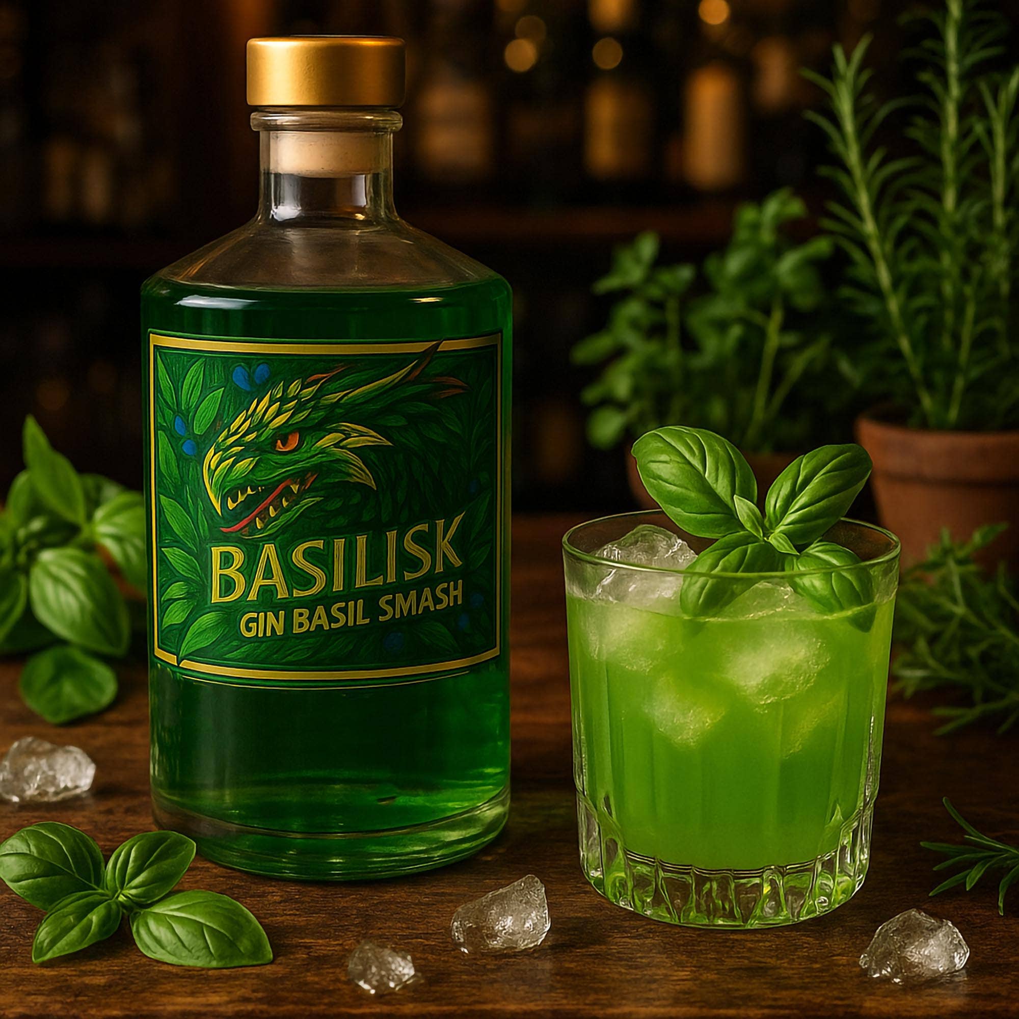 Naturae Spirits - Wholesale Gin - BASILISK - GIN BASIL SMASH - Ready to Drink1