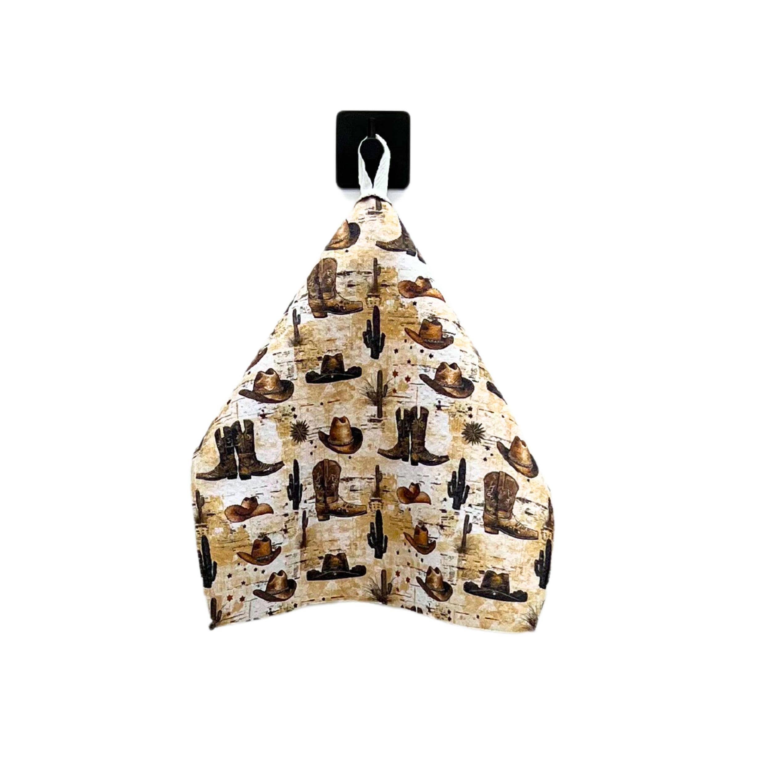 Driftless Studios - Wholesale Dishcloth - Western Cowboy Hat & Boots Waffle dishcloth - Western Decor3