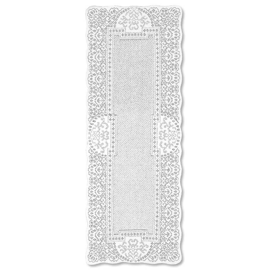 Heritage Lace - Wholesale Table Runner - Canterbury Classic 14x72 White Lace Table Runner 1