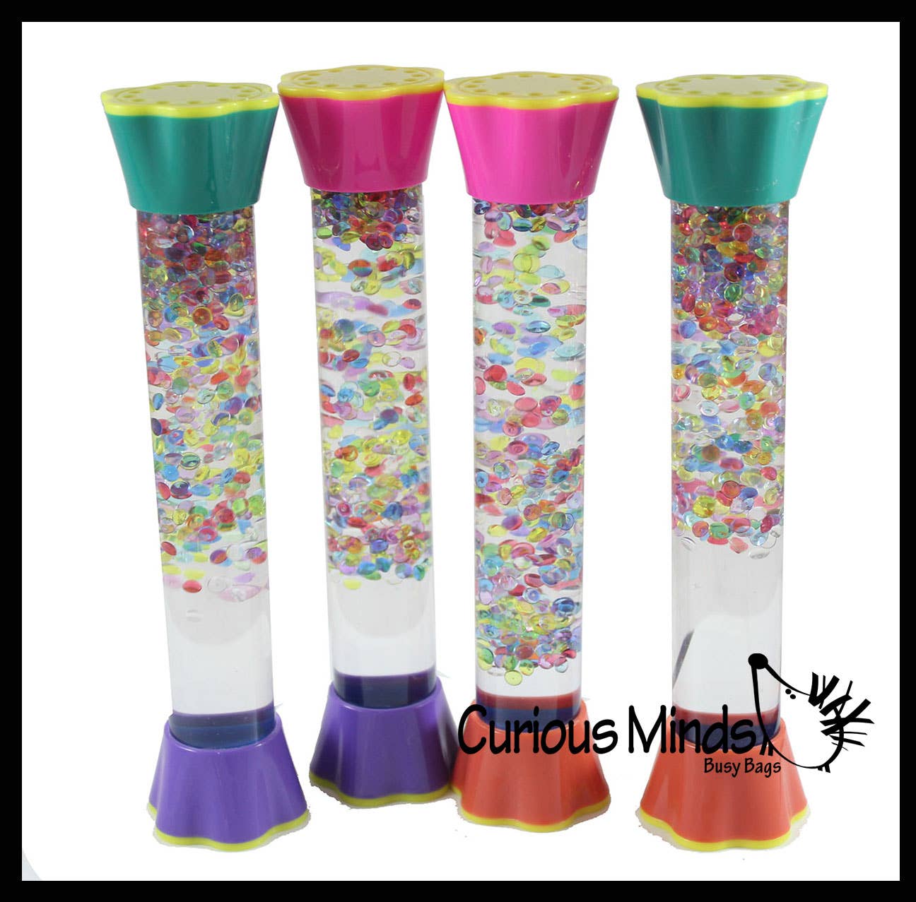 Curious Minds Toys - Wholesale Fidget toy – Kids - 1 Bead Filled Liquid Dripping Stick Timer - Calm Down Jar -