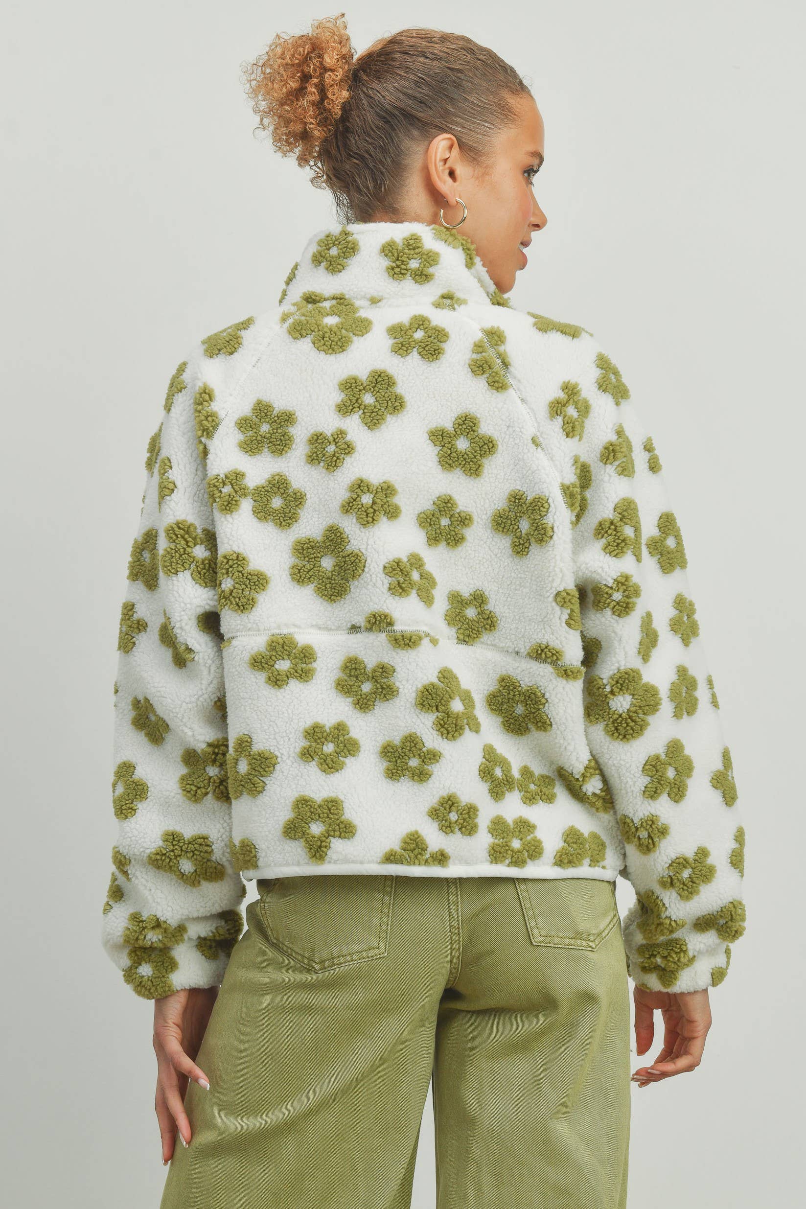 BUTTERMELON - Wholesale Fleece - Women's - Fall Daisy Flower Pattern Fleece Sherpa - BMJ700821