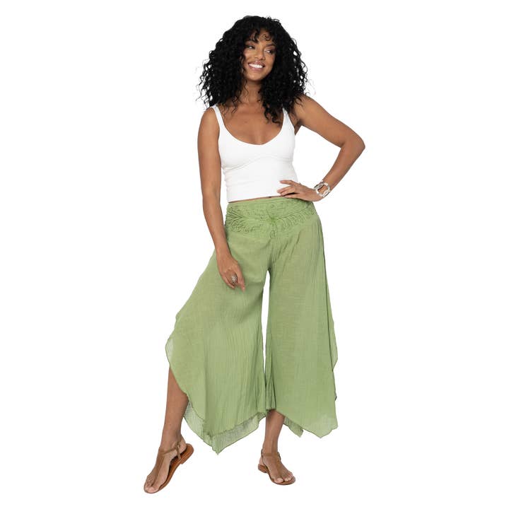 La Mano Boho - Wholesale Pants - Women's - MBPA3000G ASYMMETRIC SUMMER PANTS