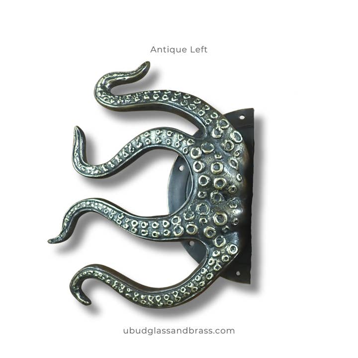 Ubud Glass – wholesale Knob/pull – Brass Octopus Door Handle – Solid Brass Entry Door Pull (Left or Right)20