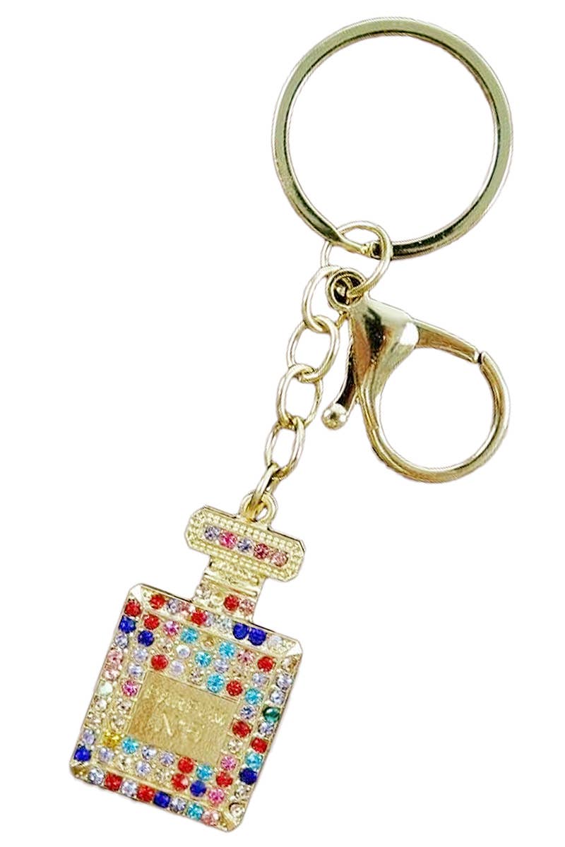Cap Zone - Wholesale Sleutelhanger - Dames - Eau de Parfum parfumfles Bling metalen sleutelhanger0