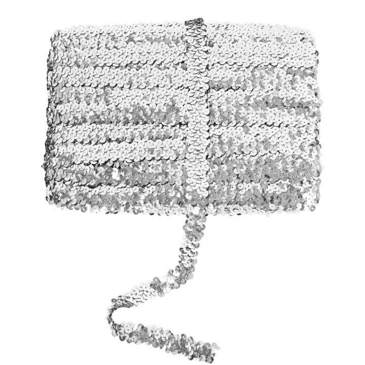 AK Brand - Wholesale Ribbon – Gift wrapping - Elastic Sequin Trim 0.8 Inch Glitter Paillette Ribbon6