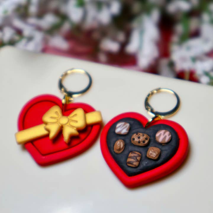 Ivy Lane Clay Co. - Wholesale Dangle Earrings - Valentine's Box of Chocolate Earrings1