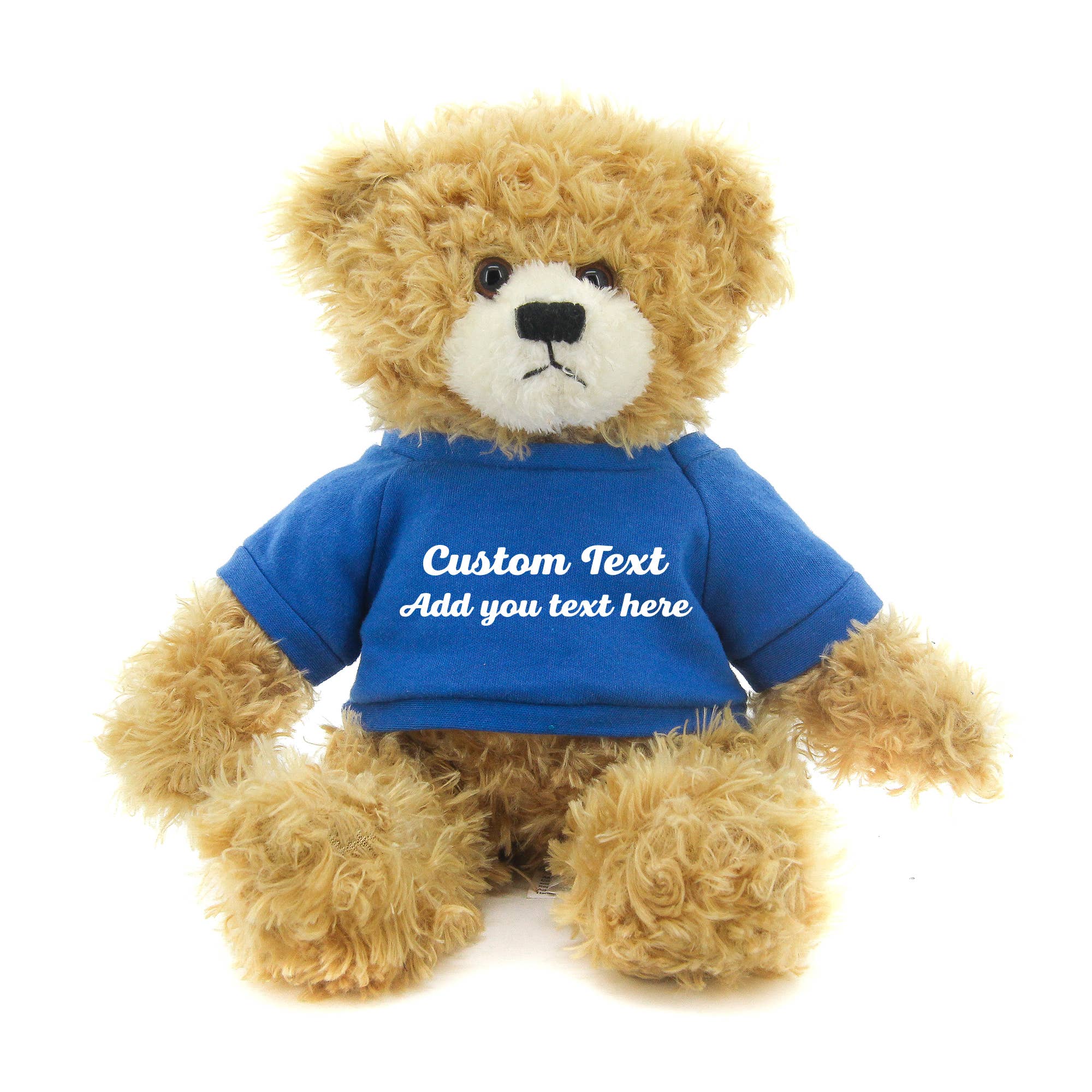 Beige Oso de peluche Brandon beige de 28 cm con camiseta personalizada de venta al por mayor en Faire6
