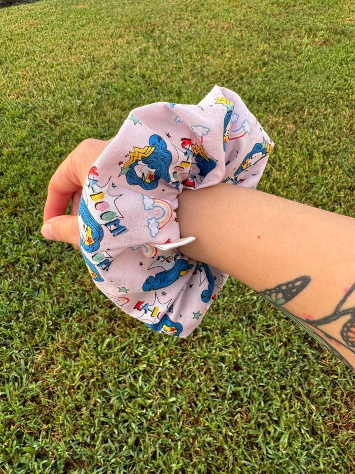 Wonder women Scrunchie Hair Tie Gift for wholesale by Made Brite Creations