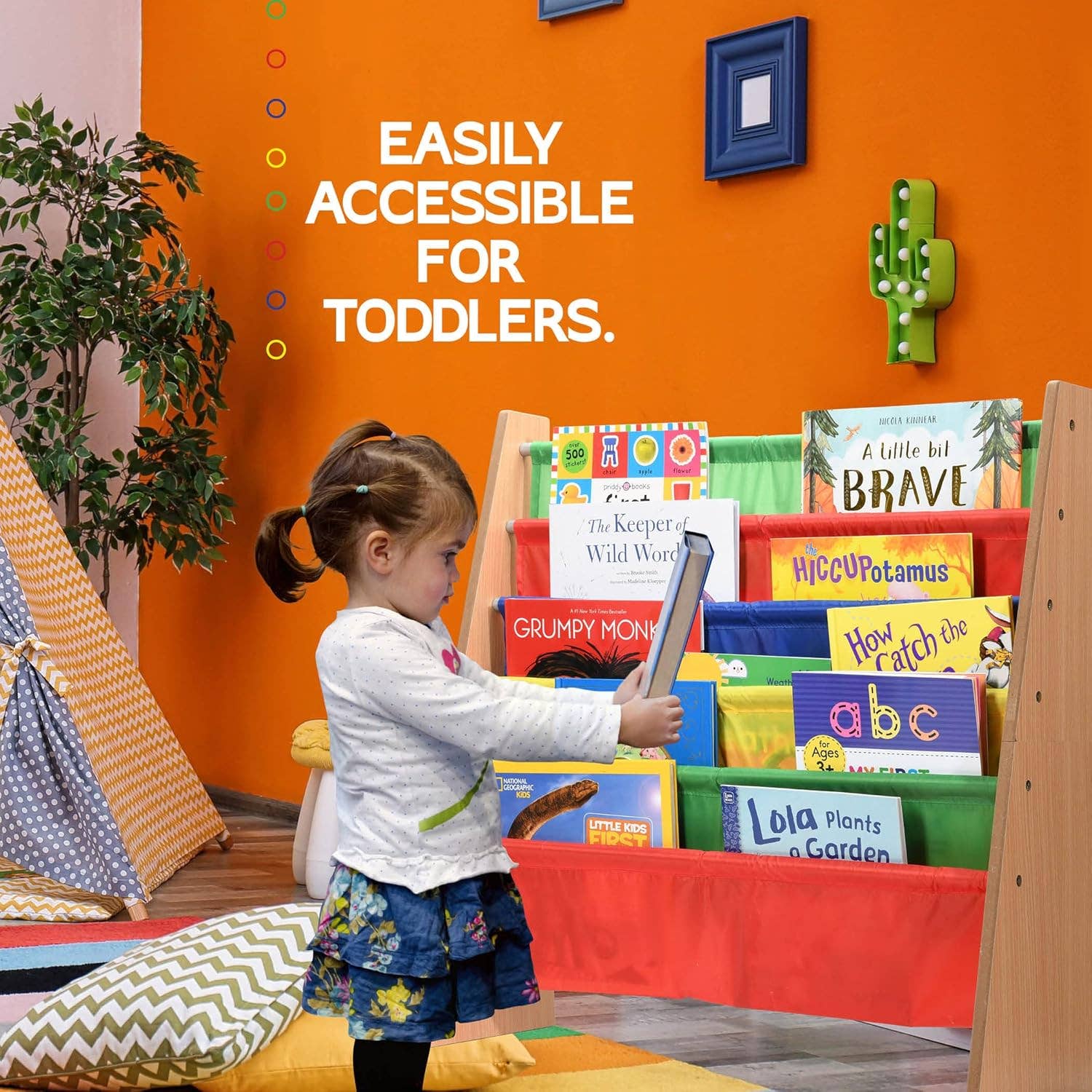 Sagler - Wholesale Bookcase -  5 pockets book shelf and magazine rack Toddler-sized1