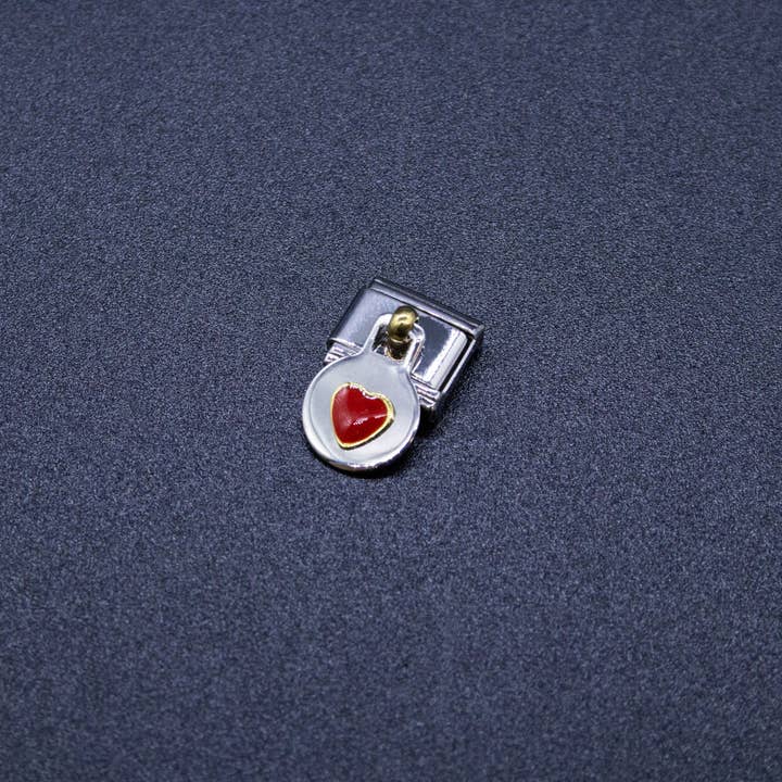 Natalia - Wholesale Individual Charm/Pendant - Italian Charm Bracelet Charms - Dangle Heart Links