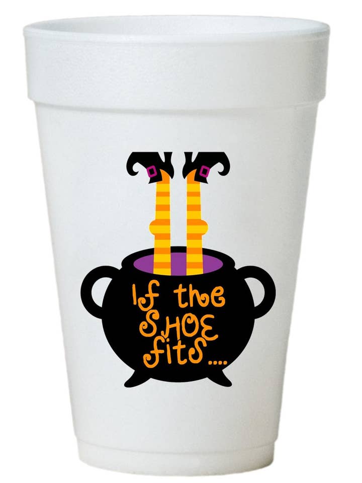 If Shoe Fits Witch Cups | Styrofoam | 16 oz Party for wholesale by Preppy Mama