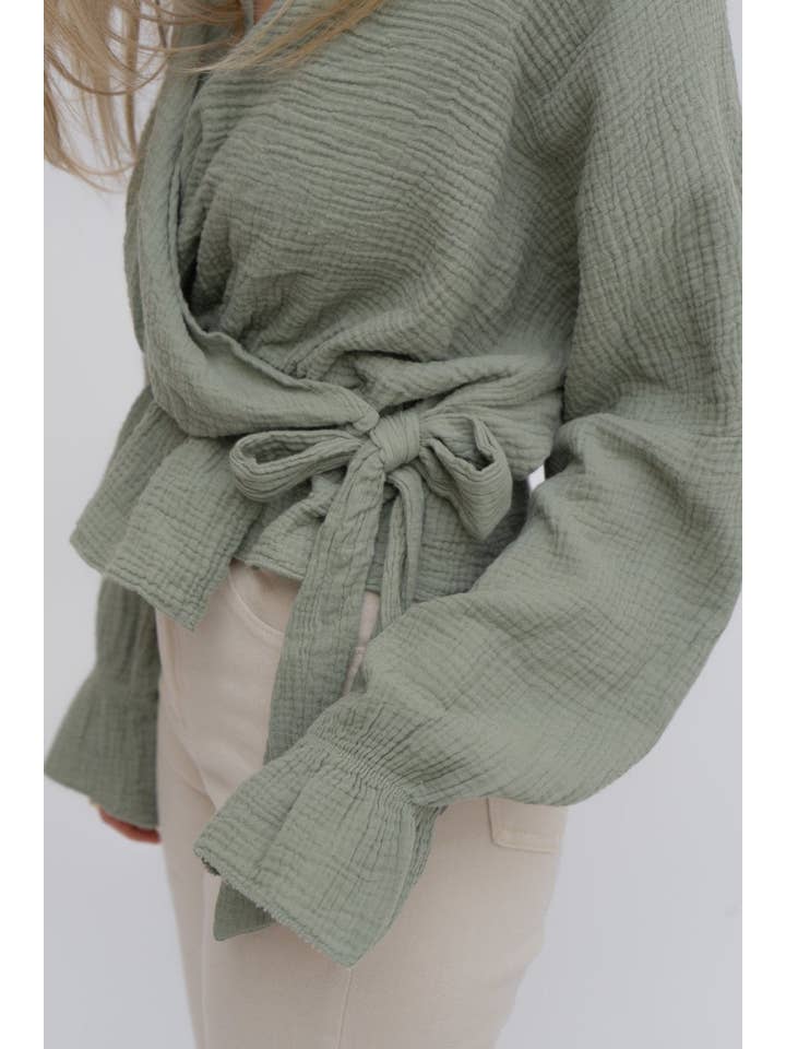 Wild Daisy - Wholesale Blouse - Women's - Oversized shirt BEST OF BONNIE in khaki1
