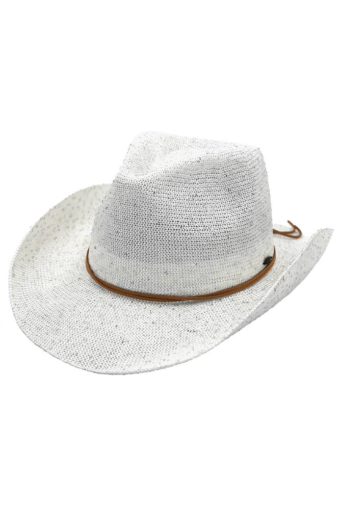 Hana - Vente Chapeau de cowboy – femme - Chapeau de cowboy à paillettes C.C22
