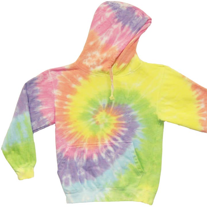 Kerr's Cotton – wholesale Hoodie - Unisex – Pastell Rainbow Spiral Tie Dye Huvtröja