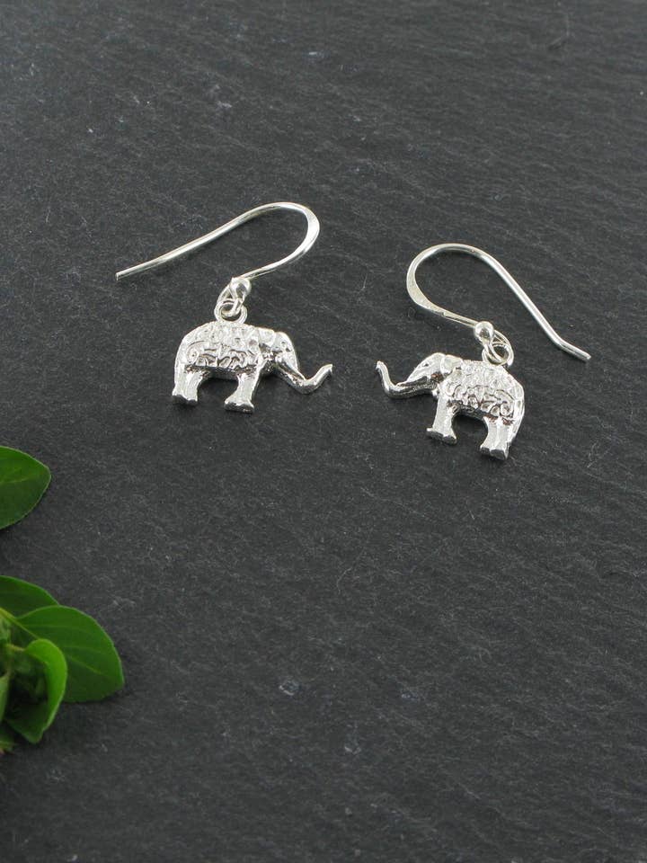 Sterling Silver Elephant Earrings for wholesale by Siren Silver Ltd