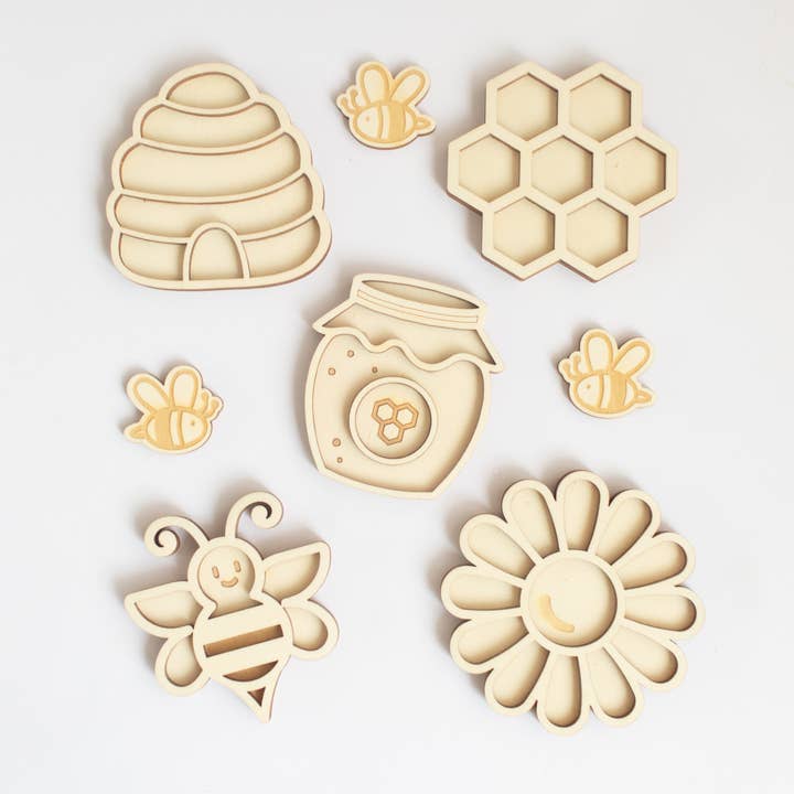Play tray mini set - The Honeybee set of 5 for wholesale by Studio de Rijk