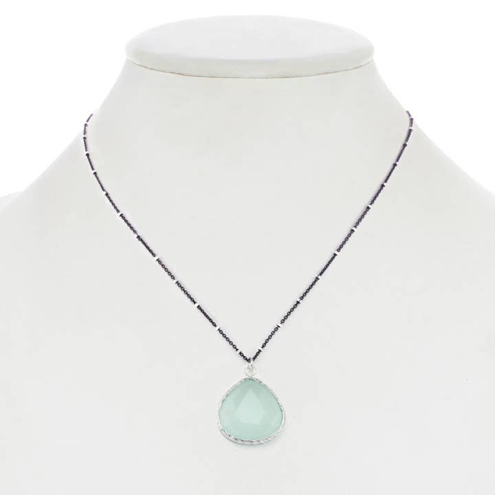 Rachel Reinhardt – Engroshandel Halskæde med vedhæng – Aqua kalcedon vedhæng halskæde