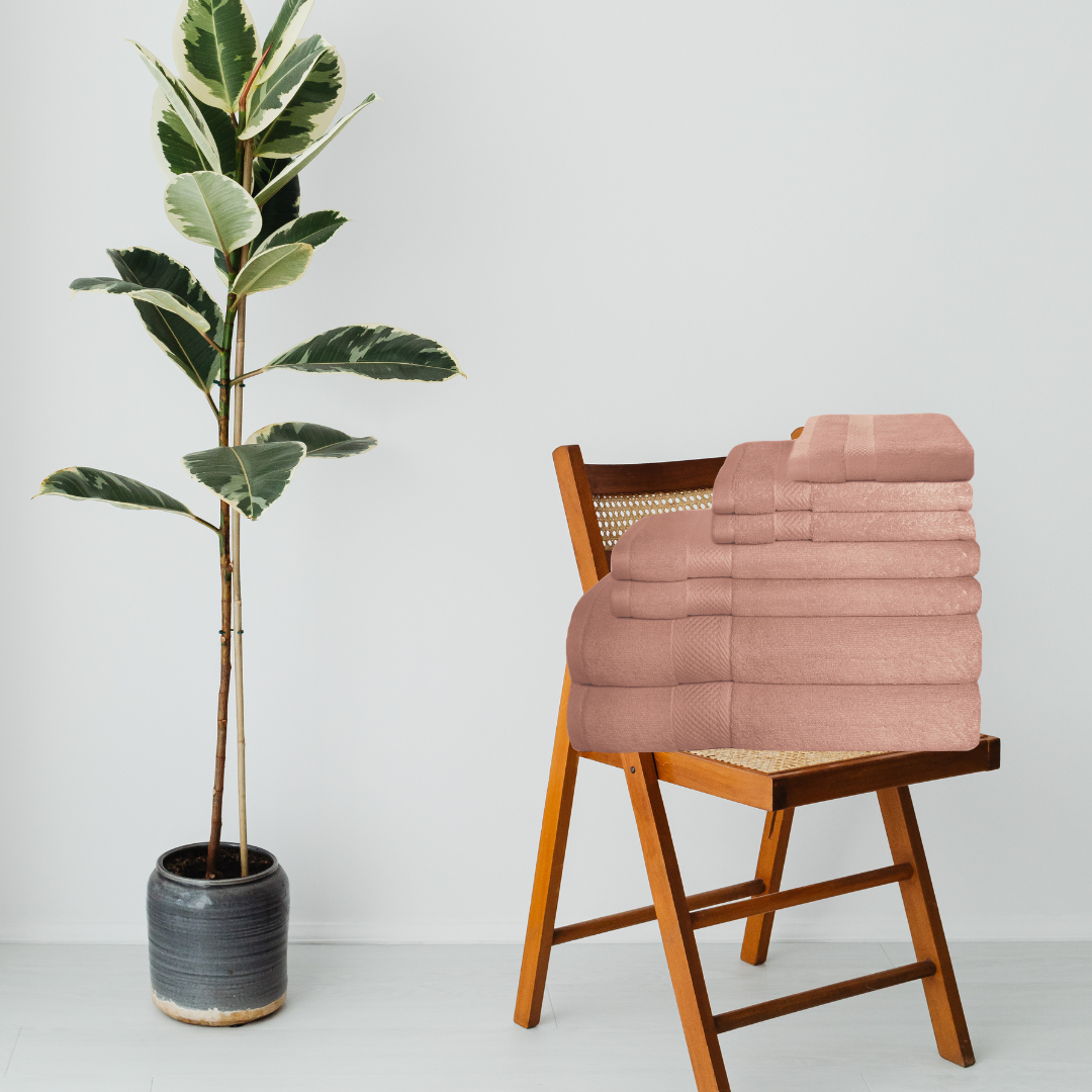 7 Pack Towel Set 100% Cotton 700 GSM Luxurious Pink for wholesale on Faire1