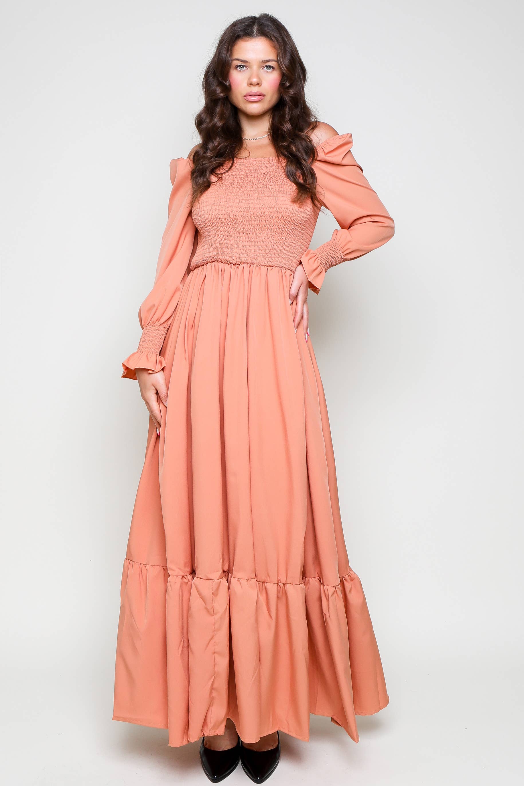 Flarix - Wholesale Dress - Women's - Smocked Square Neck Maxi Dress28