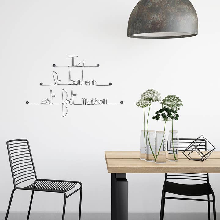 Bijoux de Mur - Wholesale Wall Accent - Metal Wall Decoration “Here happiness is homemade”4