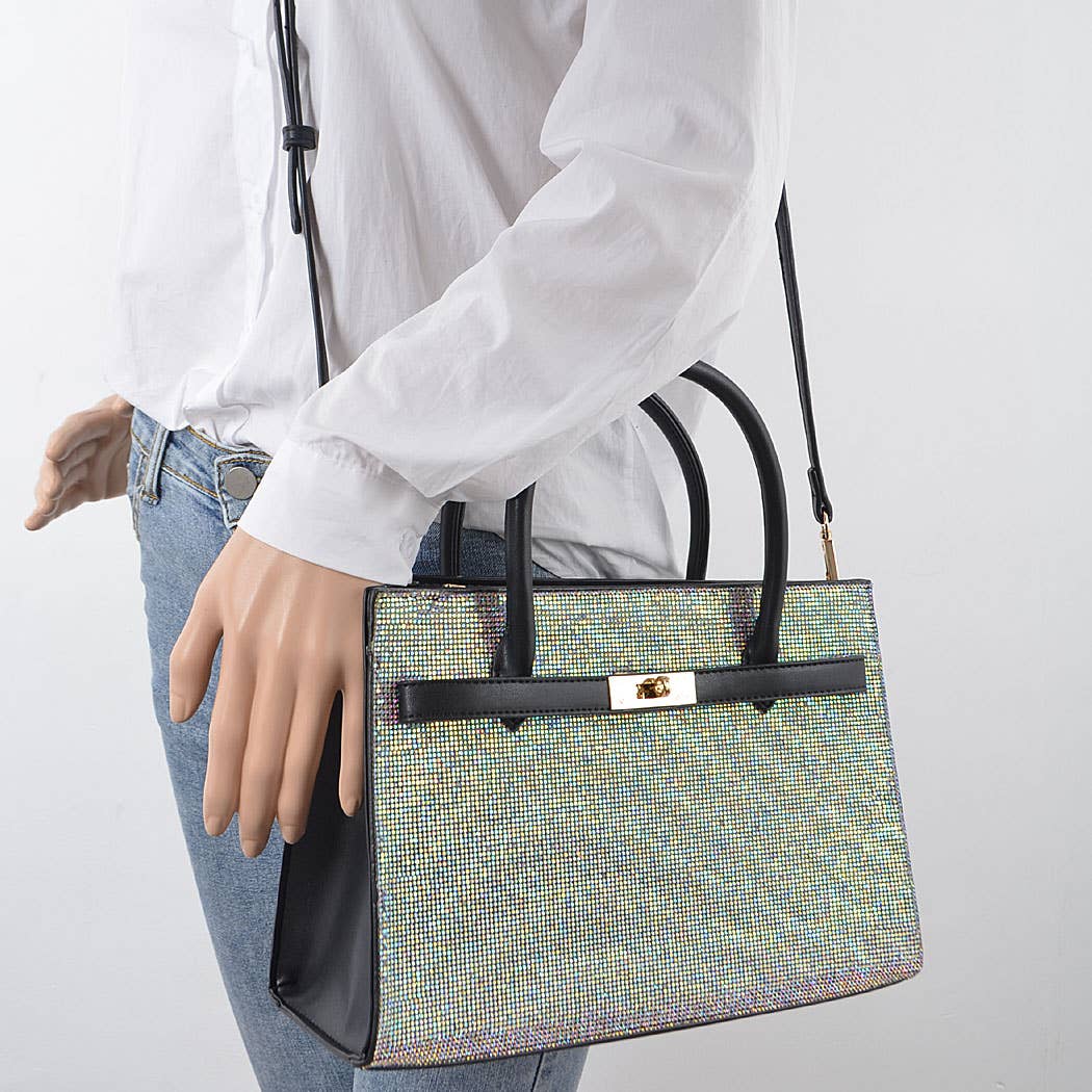 3AM BY H&D ACCESSORIES - Wholesale Top Handle Bag - Women's - Rhinestone Top Handle Satchel Bag7