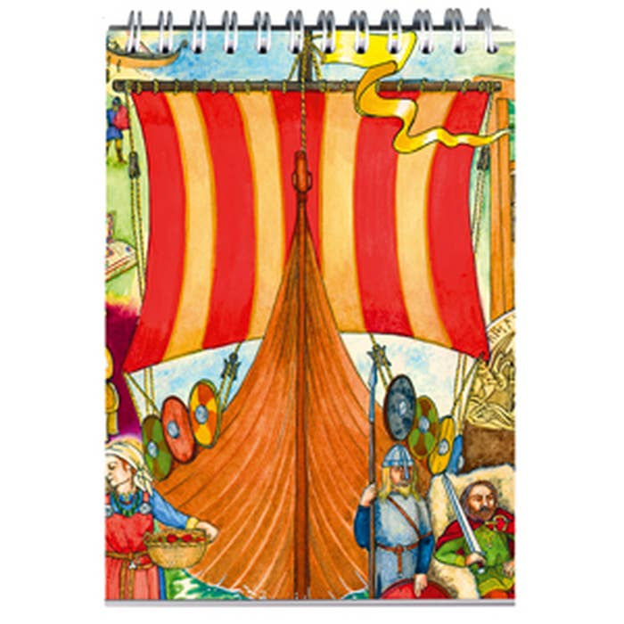Bloc de notas A6 con espiral - Drakkar vikingo para venta al por mayor de Timeline Gifts Ltd