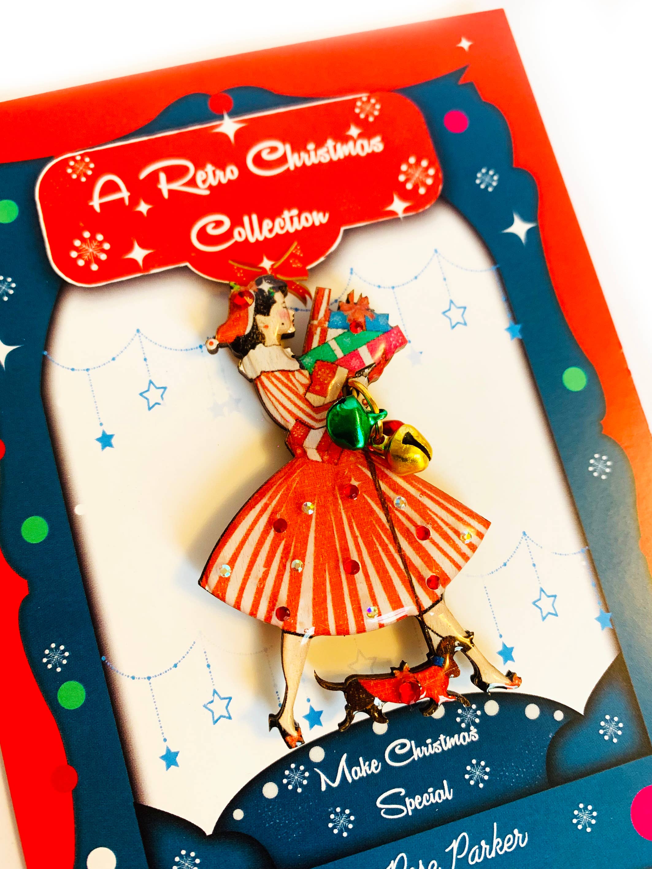 Rosie Rose Parker - Wholesale Brooch - Retro 1950s Christmas brooch Christmas jewellery uk jewllery7