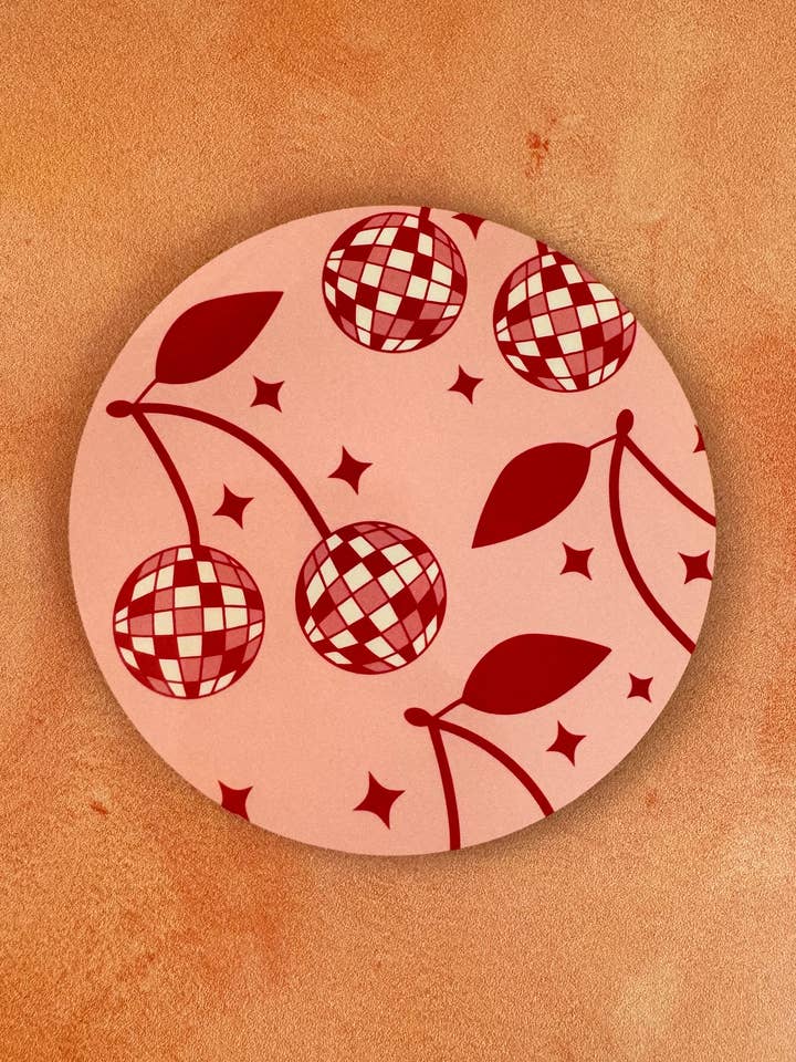 Disco Cherries Coaster for wholesale by Twisted Funky Soul