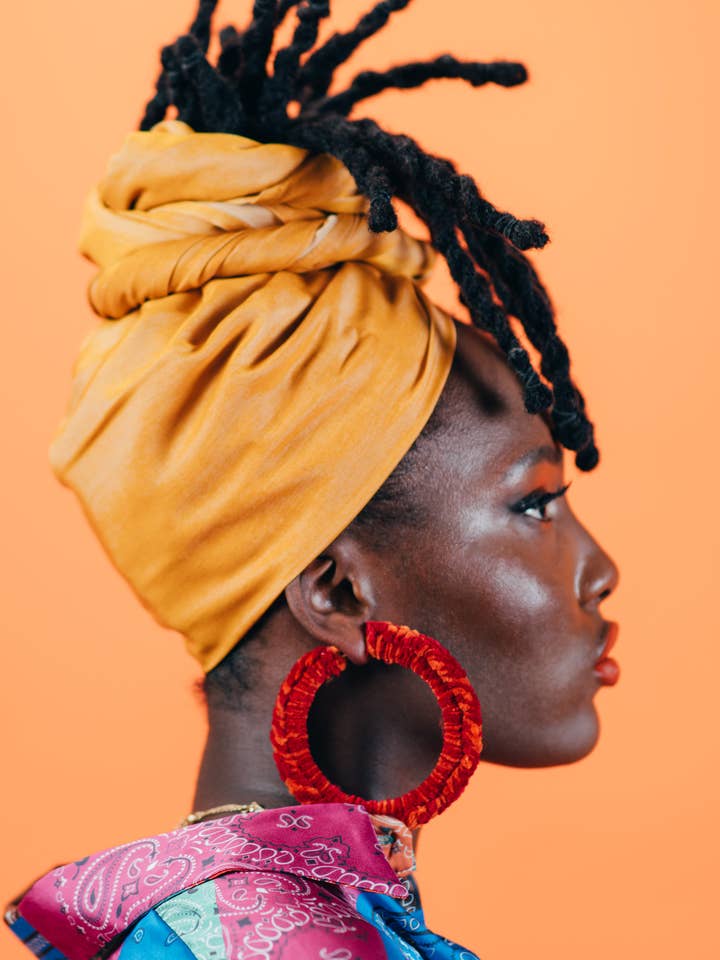 Sunset Hoops in Lava Red for wholesale by Seraphtive LLC