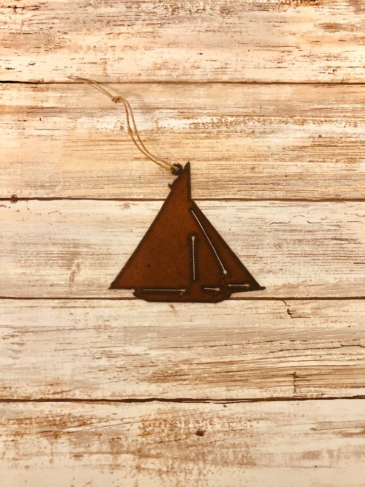 Sailboat Nautical Sea life Ornament for wholesale by Universal Ironworks USA