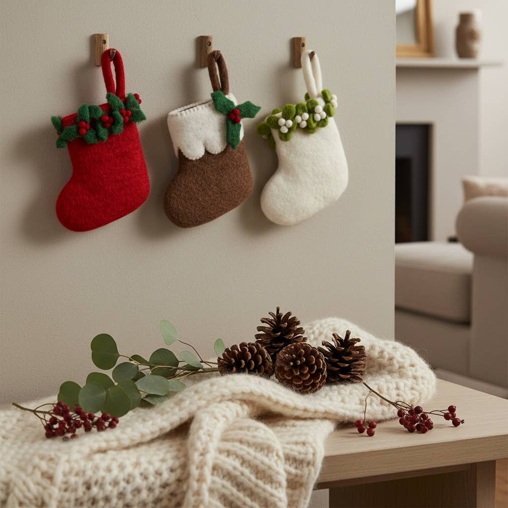 Felt So Good - Wholesale Kerstkous - Handgemaakte vilten biologisch afbreekbare mini kerstkous