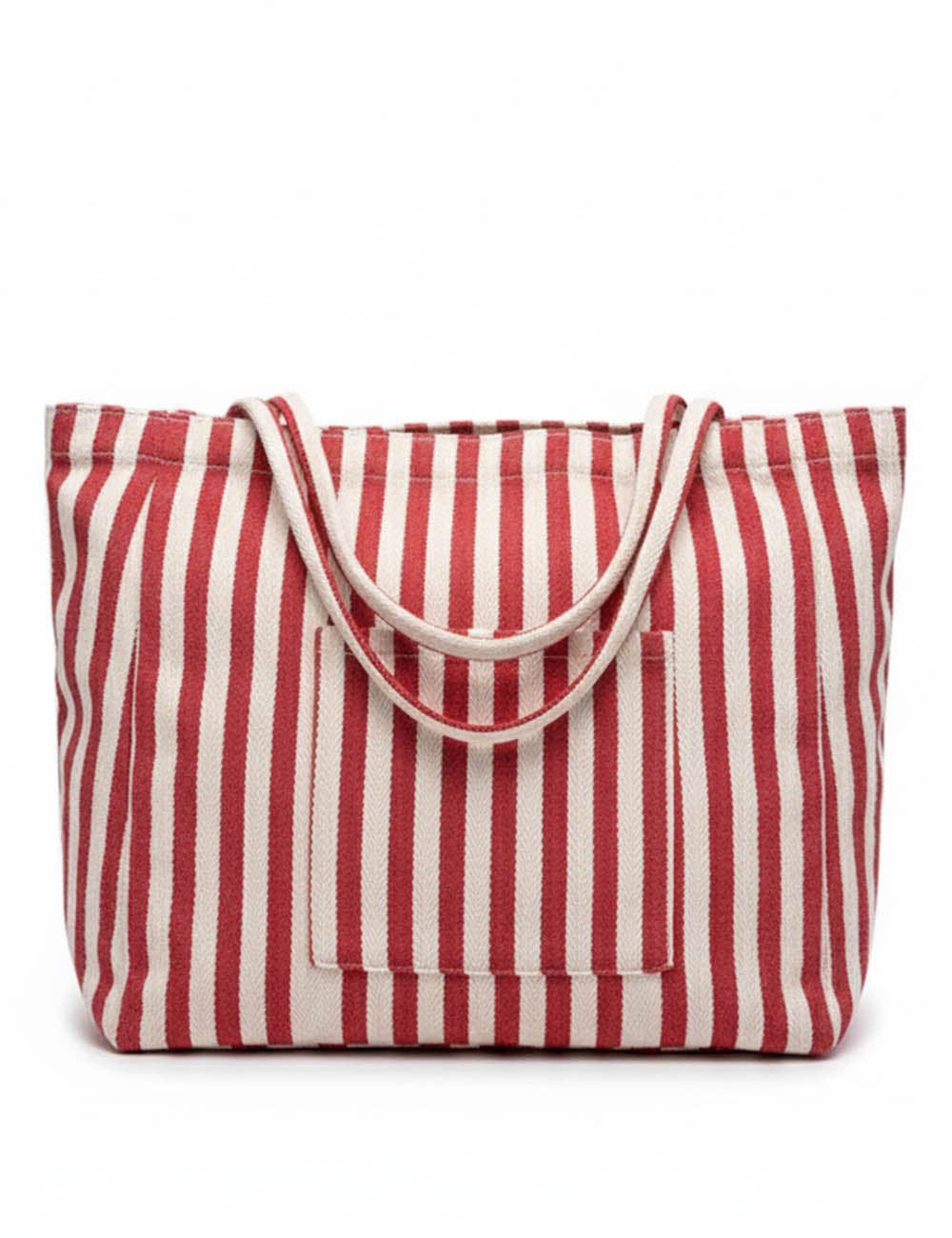 Sweetkama - Wholesale Tote Bag - Women's - Ladies Striped Double Pocket Large Capacity Canvas Tote Bag0