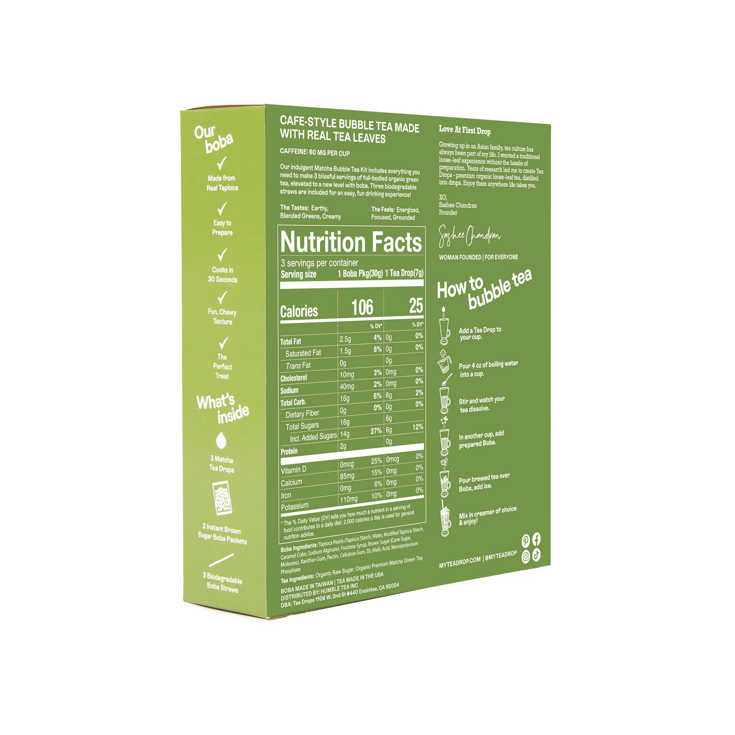 Tea Drops - Wholesale DIY Drink Kit - Matcha Boba Tea Kit - 3ct (Case of 6)8