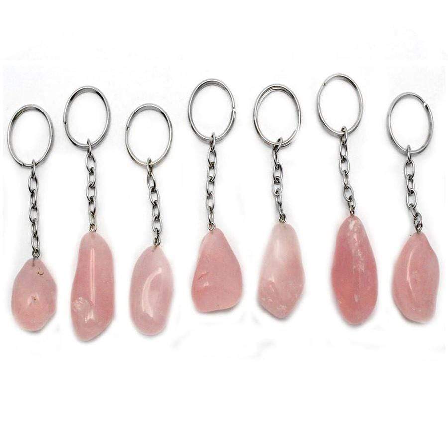 Rock Paradise - Wholesale Keychain - Unisex - Crystal Tumbled Stone Key Chain 10PC Sets with Silver Top4