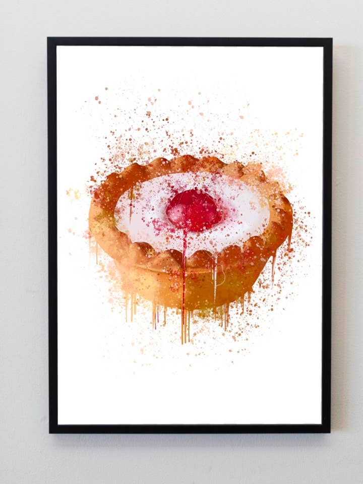Bakewell Cherry Tart Splatter Print for wholesale by Pics and Squiggles