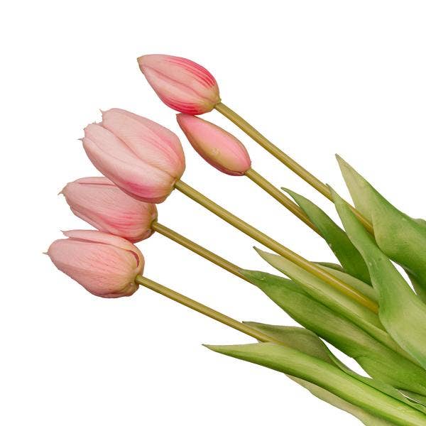 Oasis of Life - Wholesale Artificial flowers - Pink Tulip Bouquet – 10 Artificial Tulips – 42 cm – Real Touch – Cheerful & Durable Home Decoration1