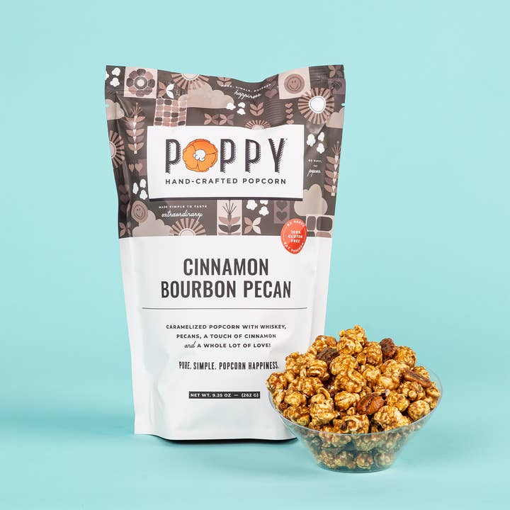 Poppy Hand-Crafted Popcorn - Vente Pop-corn - Cannelle Bourbon Pecan Popcorn1