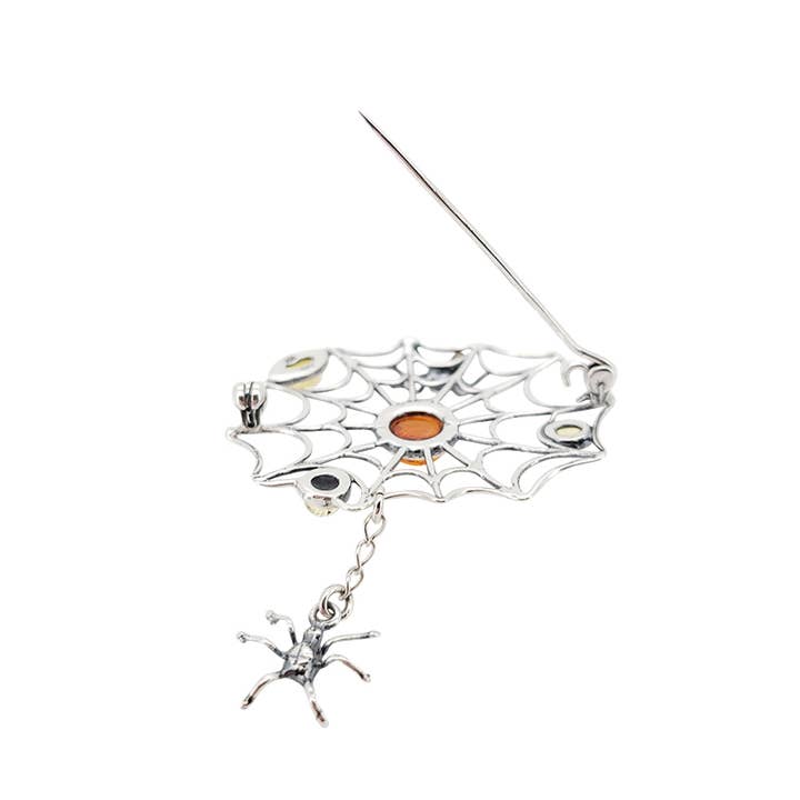 Amberman - Wholesale Broche - Veelkleurige amberkleurige sterling zilveren spinnen/broche1