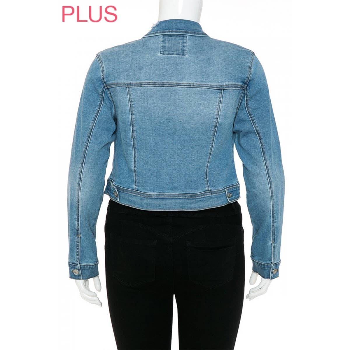 UP CLOTHING - Wholesale Denim Jacket - Women's - PLUS SIZE REPREVE DESTRUCTED JACKET7